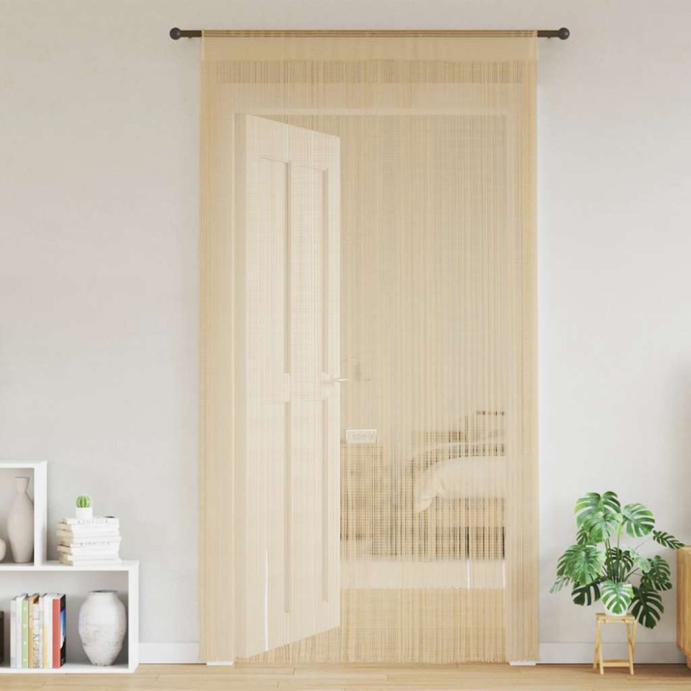 vidaXL Κουρτίνες με Κρόσσια 2 τεμ. Μπεζ 140 x 250 εκ.