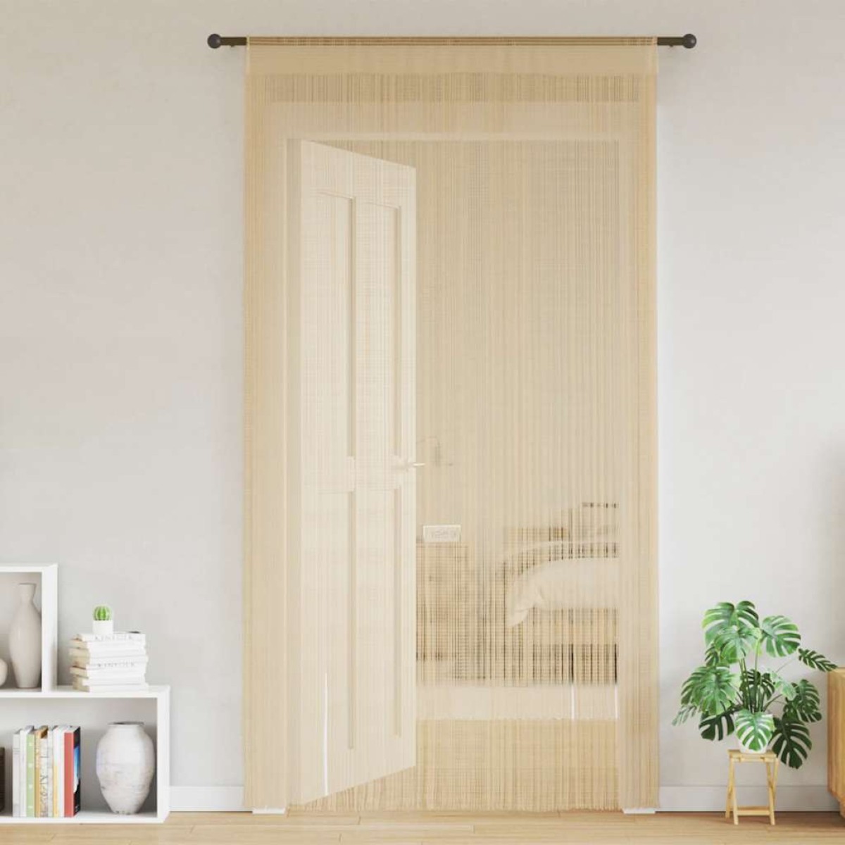vidaXL Κουρτίνες με Κρόσσια 2 τεμ. Μπεζ 140 x 250 εκ.