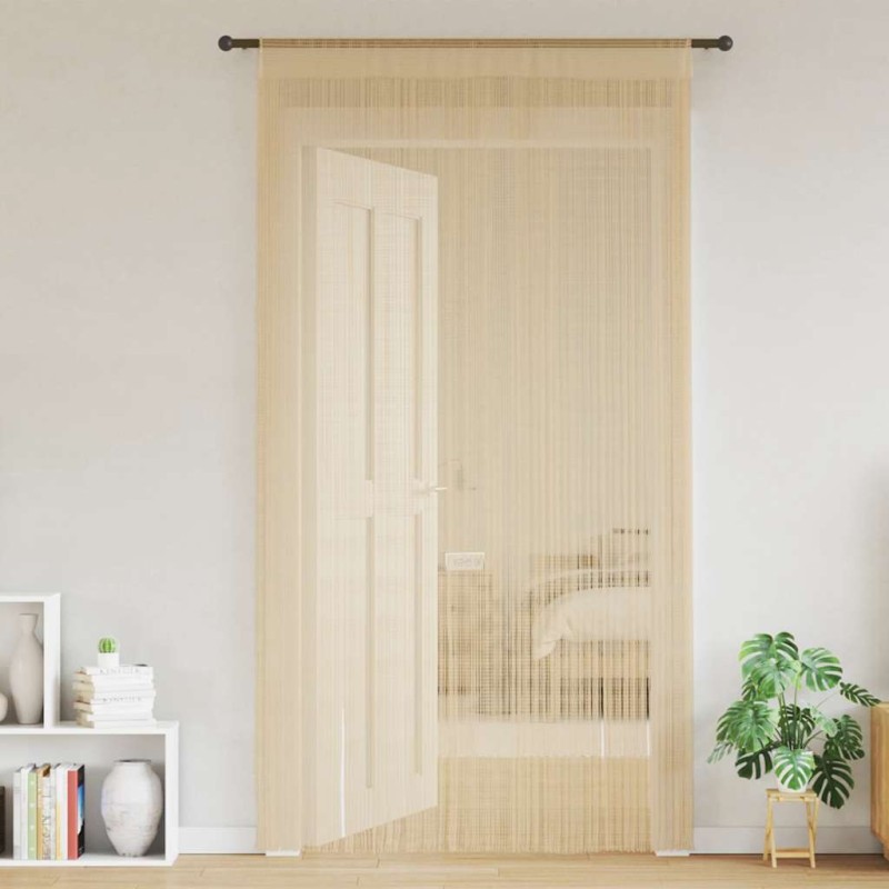 vidaXL Κουρτίνες με Κρόσσια 2 τεμ. Μπεζ 140 x 250 εκ.