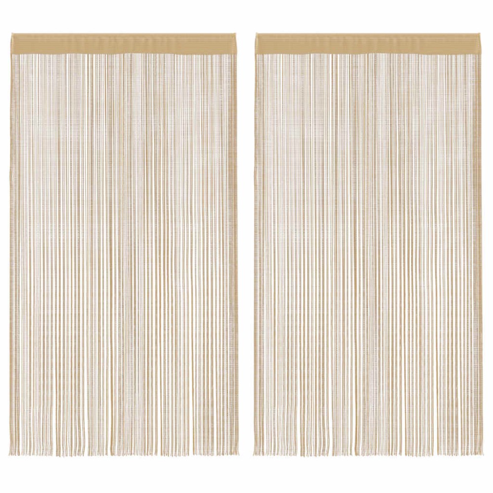 vidaXL Κουρτίνες με Κρόσσια 2 τεμ. Μπεζ 140 x 250 εκ.
