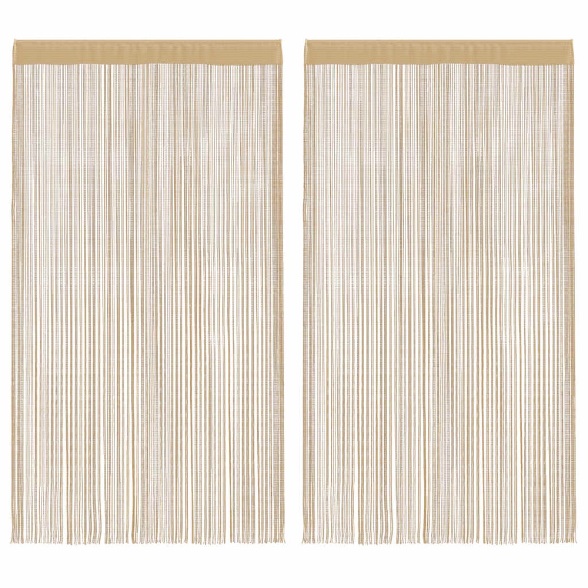 vidaXL Κουρτίνες με Κρόσσια 2 τεμ. Μπεζ 140 x 250 εκ.