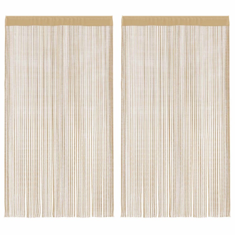 vidaXL Κουρτίνες με Κρόσσια 2 τεμ. Μπεζ 140 x 250 εκ.
