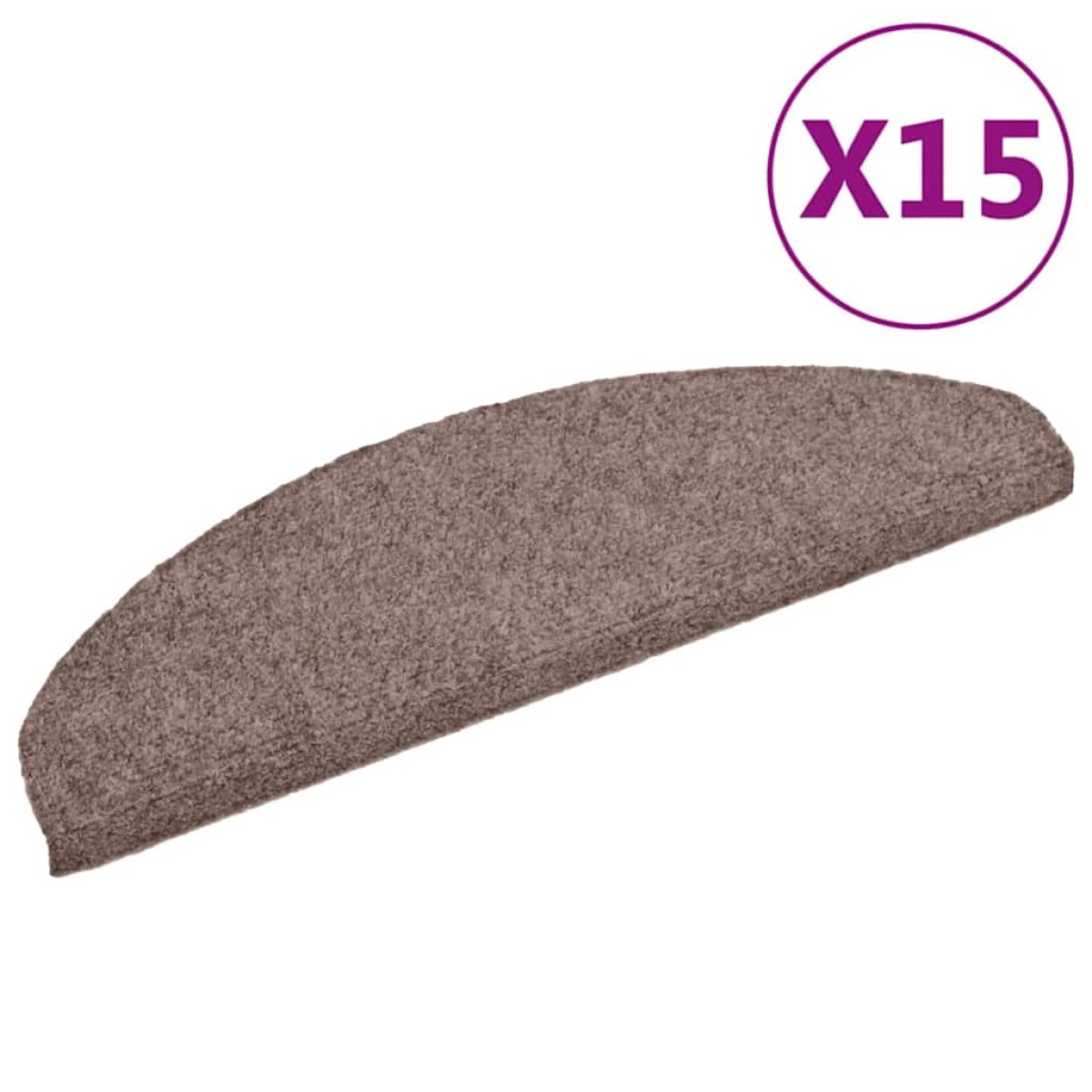 vidaXL Πατάκια Σκάλας Αυτοκόλλητα 15 τεμ. Καφέ 65x21x4εκ. Βελονιασμένο