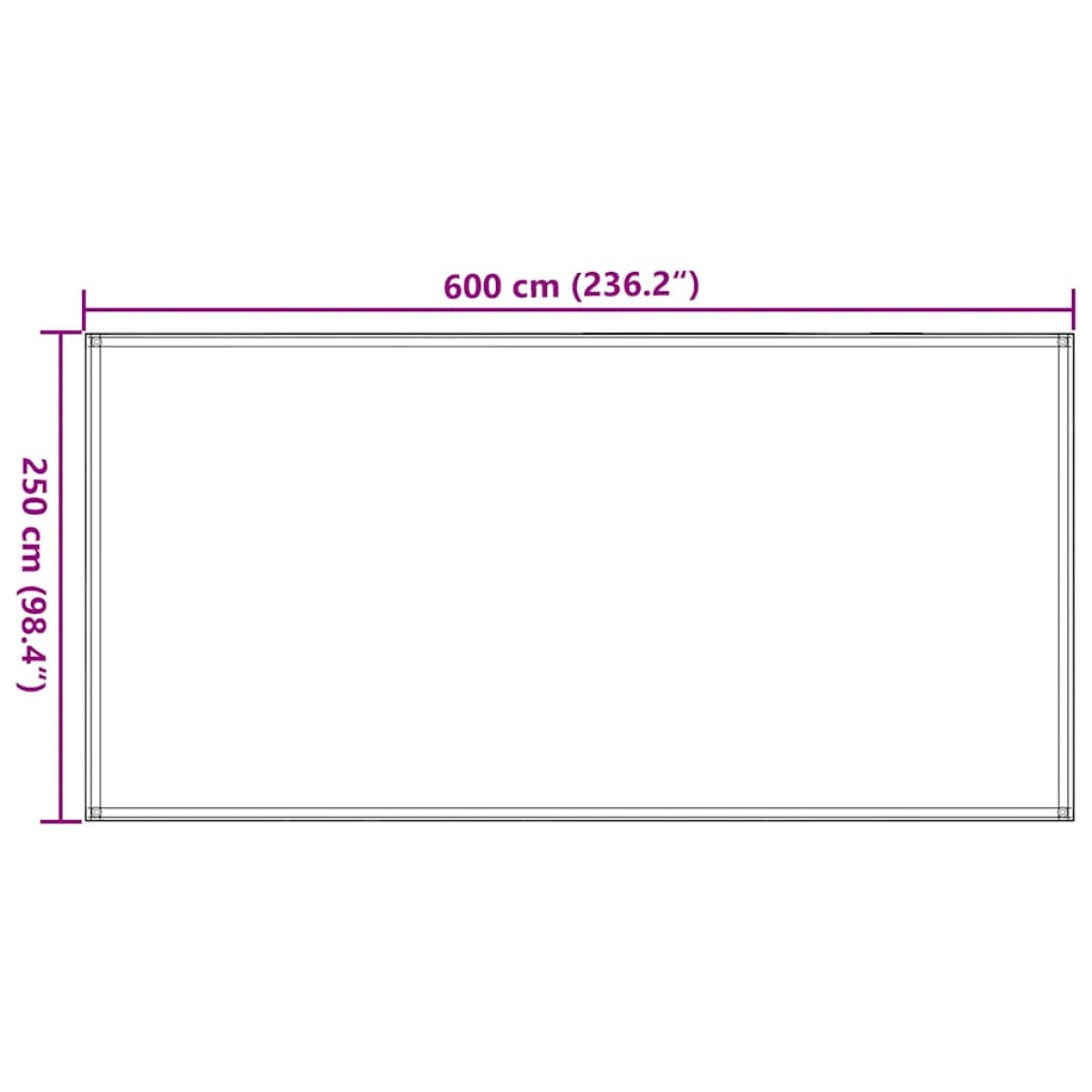 vidaXL Χαλί Σκηνής Πράσινο 250 x 600 εκ. από HDPE