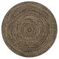 vidaXL Χαλί Χειροποίητο Μαύρο και Φυσικό Χρώμα 120 εκ. από Γιούτα
