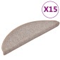 vidaXL Πατάκια Σκάλας 15 τεμ. Ανοιχτό Καφέ 56 x 17 x 3 εκ.