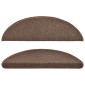 vidaXL Πατάκια Σκάλας 15 τεμ. Χρώμα Coffee Brown 56 x 17 x 3 εκ.