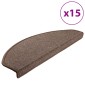 vidaXL Πατάκια Σκάλας 15 τεμ. Χρώμα Coffee Brown 65 x 24 x 4 εκ.