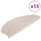 vidaXL Πατάκια Σκάλας 15 τεμ. Χρώμα Taupe 65 x 24 x 4 εκ.