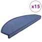 vidaXL Πατάκια Σκάλας 15 τεμ. Μπλε 65 x 24 x 4 εκ.