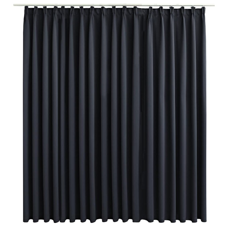 vidaXL Κουρτίνα Συσκότισης με Γάντζους Μαύρη 290 x 245 εκ.