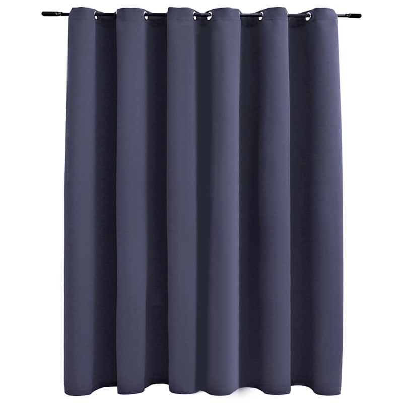 vidaXL Κουρτίνα Συσκότισης με Μεταλλικούς Κρίκους Ανθρακί 290x245 εκ.