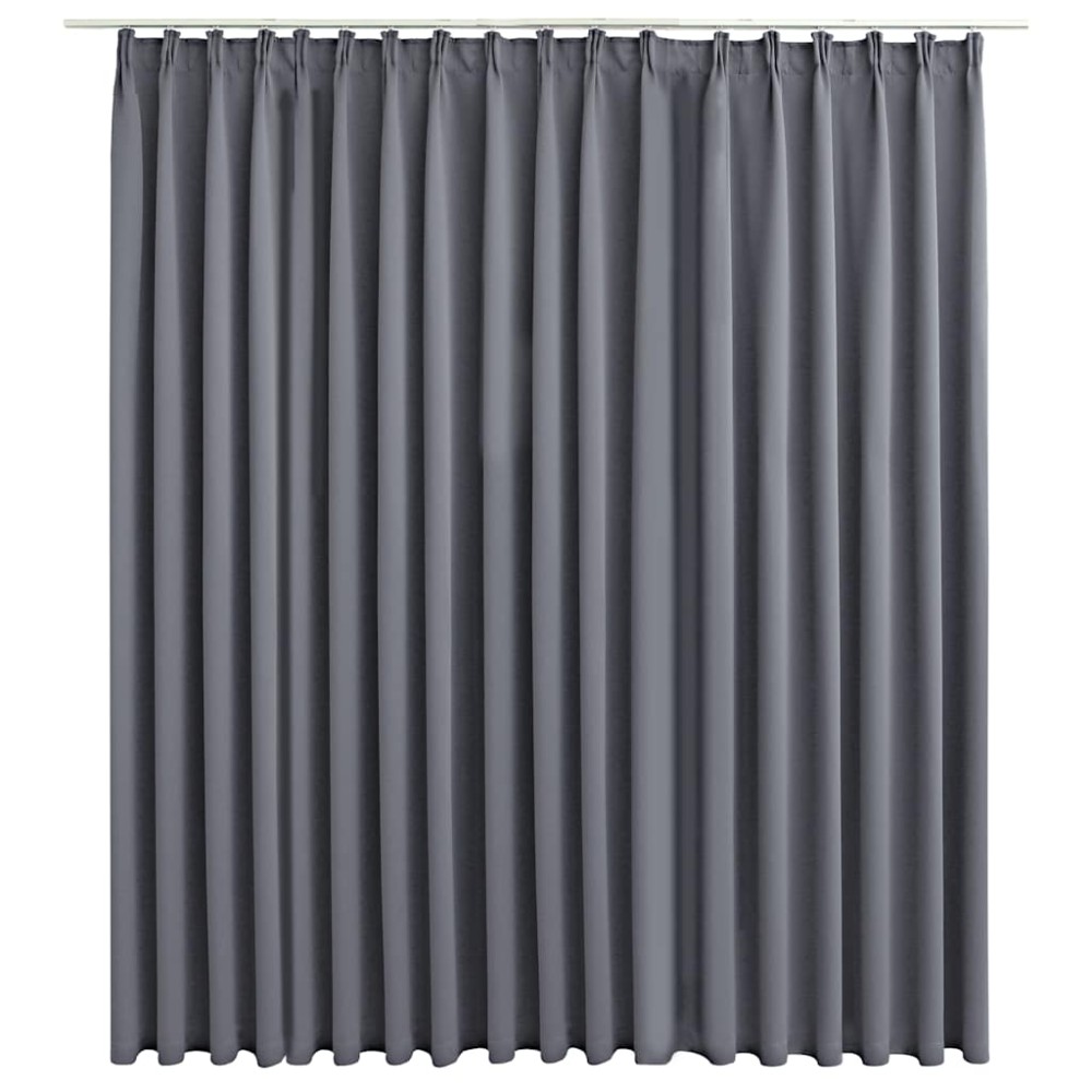 vidaXL Κουρτίνα Συσκότισης με Γάντζους Γκρι 290 x 245 εκ.