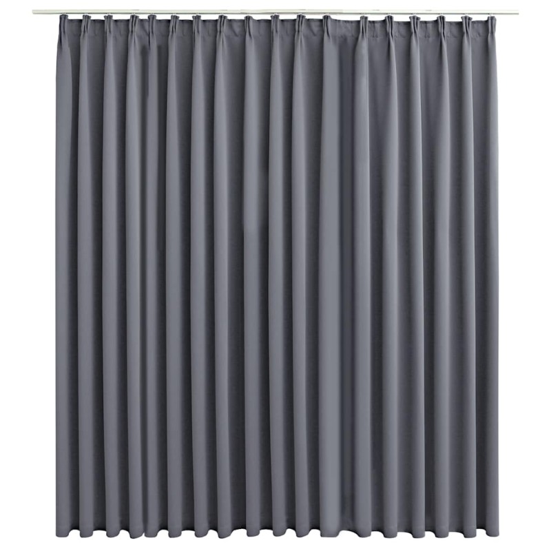 vidaXL Κουρτίνα Συσκότισης με Γάντζους Γκρι 290 x 245 εκ.