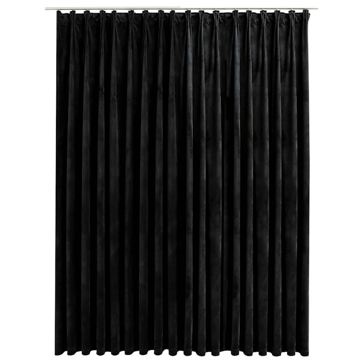 vidaXL Κουρτίνα Συσκότισης με Γάντζους Μαύρη 290 x 245 εκ. Βελούδο