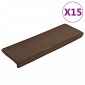 vidaXL Πατάκια Σκάλας Μοκέτα 15 τεμ. Καφέ 65x21x4 εκ.