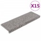 vidaXL Πατάκια Σκάλας Μοκέτα 15 τεμ. Γκρι 65x21x4 εκ.