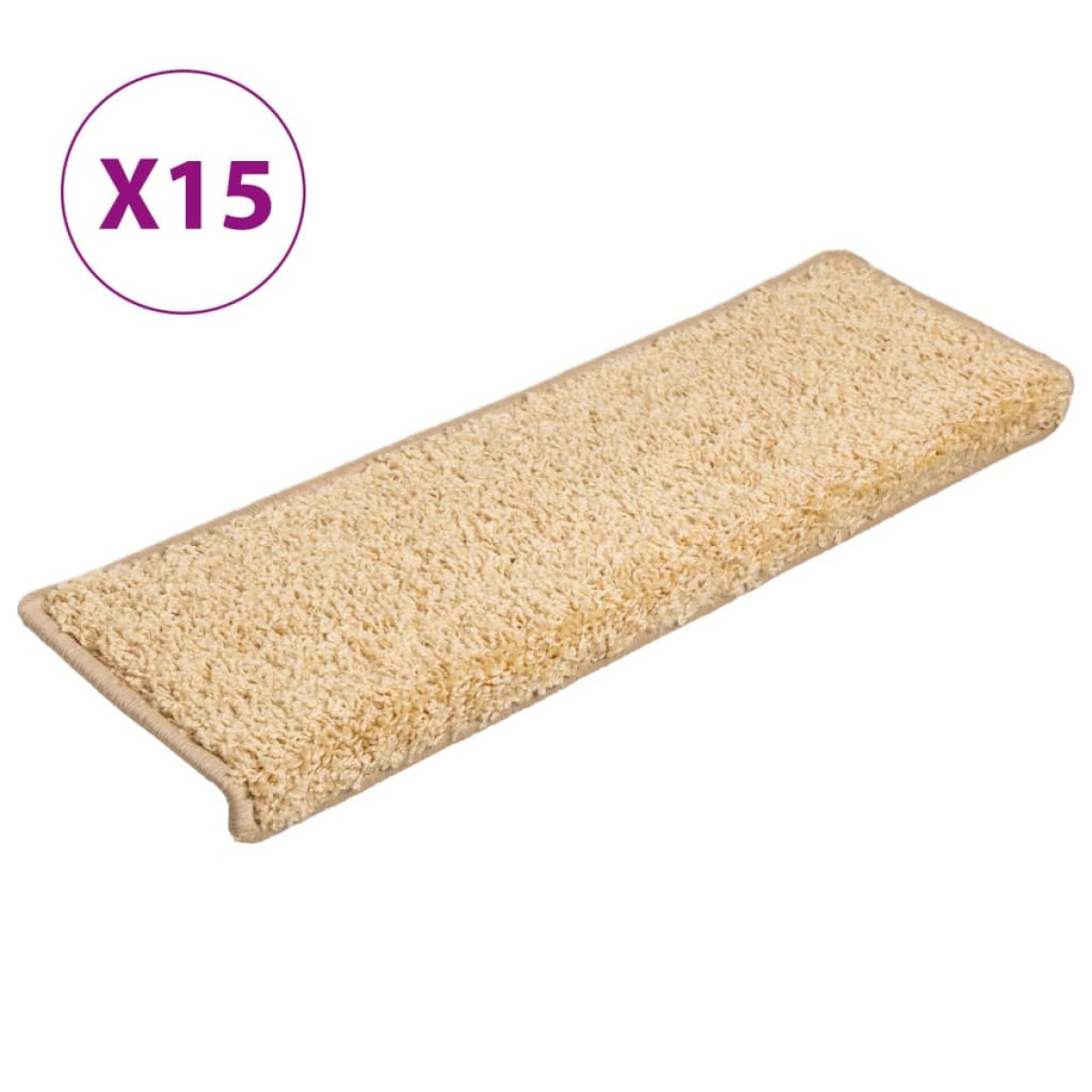 vidaXL Πατάκια Σκάλας Μοκέτα 15 τεμ. Καφέ 65x21x4 εκ.