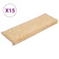 vidaXL Πατάκια Σκάλας Μοκέτα 15 τεμ. Καφέ 65x21x4 εκ.