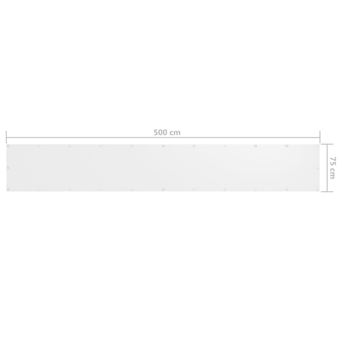 vidaXL Διαχωριστικό Βεράντας Λευκό 75 x 500 εκ. Ύφασμα Oxford