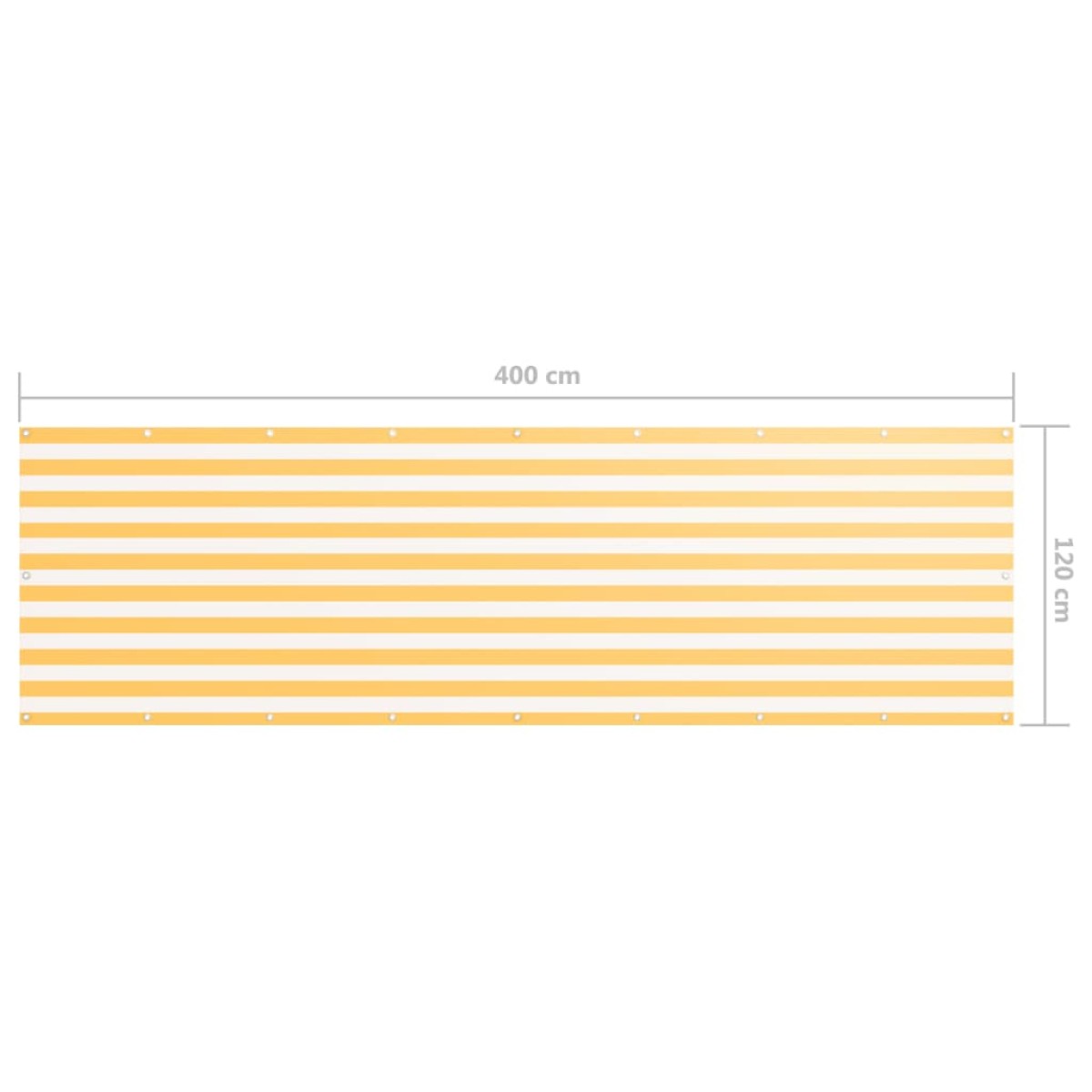 vidaXL Διαχωριστικό Βεράντας Λευκό/Κίτρινο 120 x 400 εκ. Ύφασμα Oxford