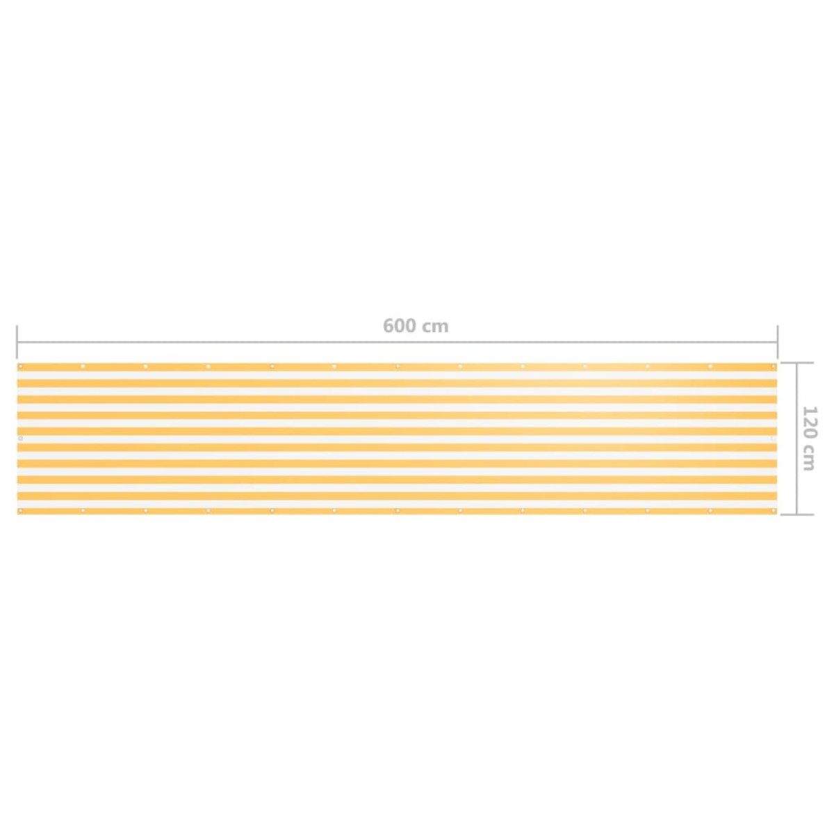 vidaXL Διαχωριστικό Βεράντας Λευκό/Κίτρινο 120 x 600 εκ. Ύφασμα Oxford
