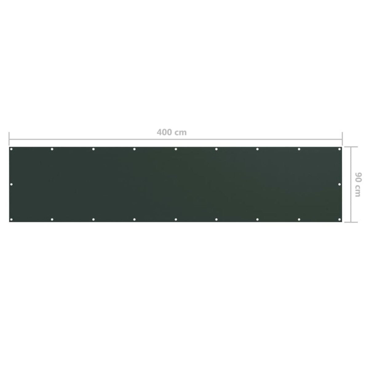 vidaXL Διαχωριστικό Βεράντας Σκούρο Πράσινο 90x400 εκ. Ύφασμα Oxford