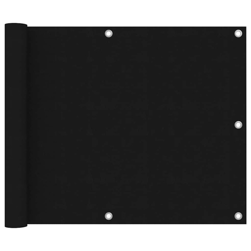 vidaXL Διαχωριστικό Βεράντας Μαύρο 75 x 600 εκ. Ύφασμα Oxford