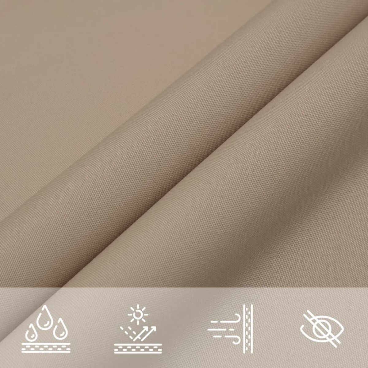 vidaXL Πανί Σκίασης Τετράγωνο Taupe 2 x 2 μ. από Ύφασμα Oxford