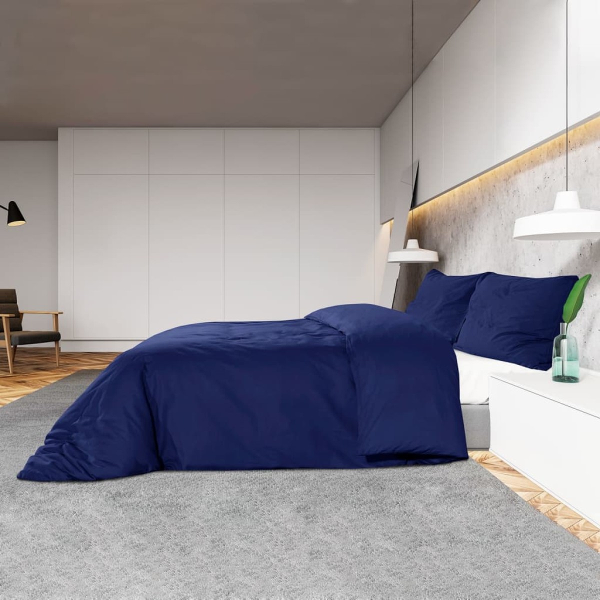 vidaXL Σετ Παπλωματοθήκης Μπλε 135x200 εκ. Ελαφρύ Ύφασμα Μικροϊνών