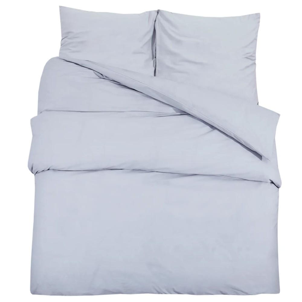 vidaXL Σετ Παπλωματοθήκης Γκρι 240x220 εκ. Βαμβακερό