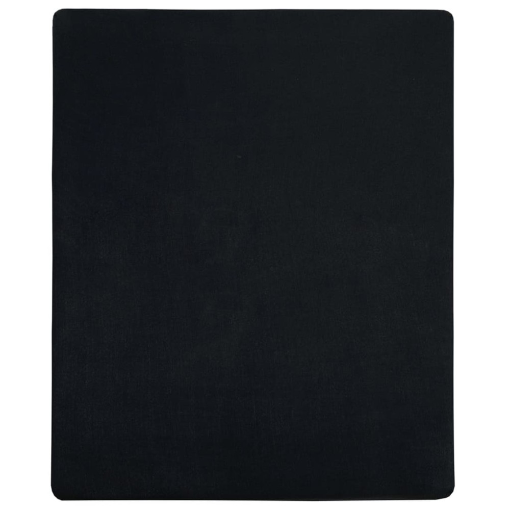 vidaXL Σεντόνια με Λάστιχο 2 τεμ. Μαύρα 160x200 εκ. Βαμβακερό Ζέρσεϊ