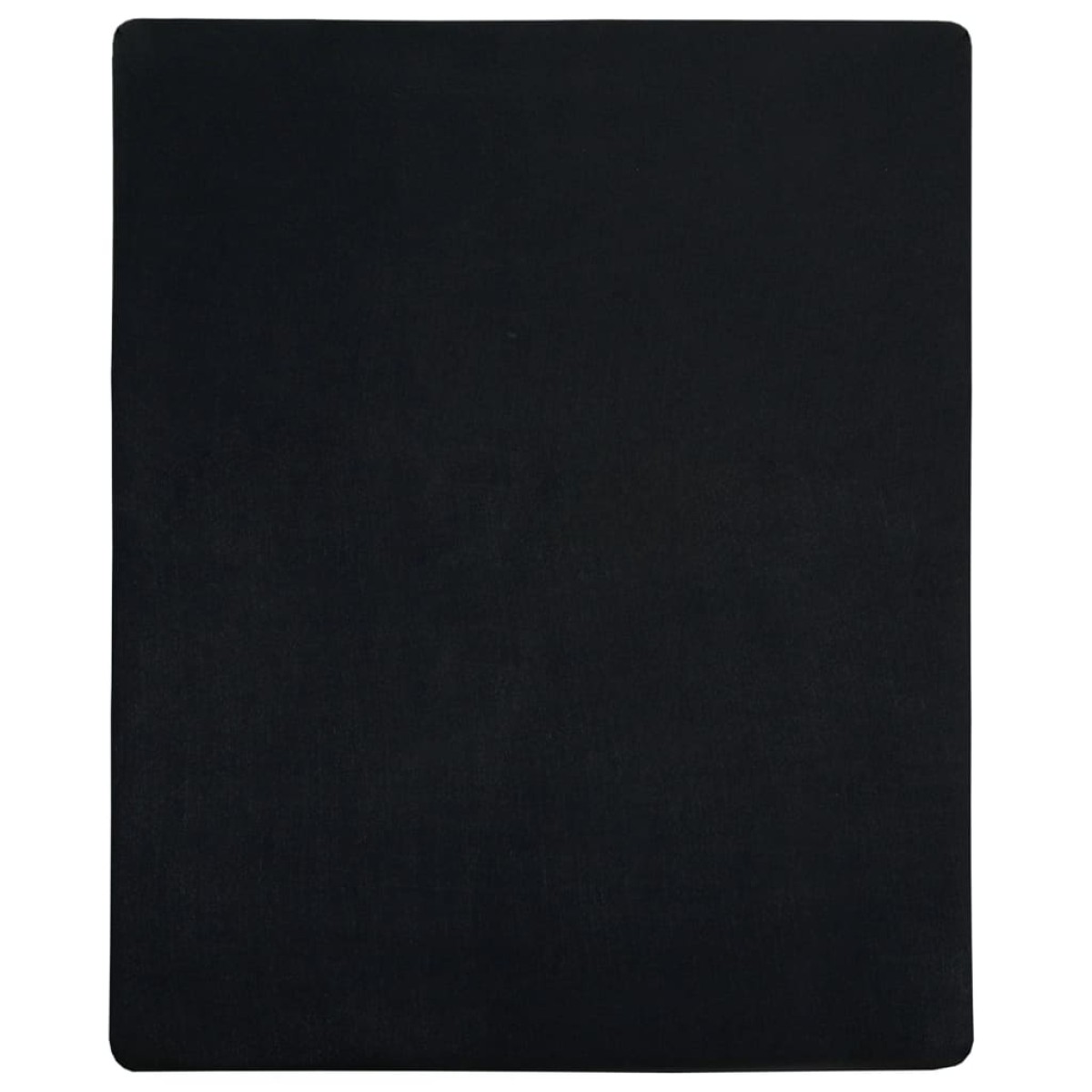 vidaXL Σεντόνι με Λάστιχο Μαύρο 180x200 εκ. Βαμβακερό Ζέρσεϊ