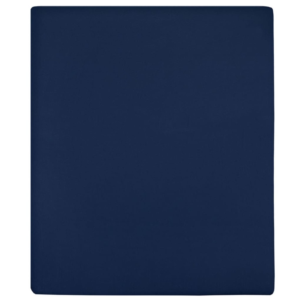 vidaXL Σεντόνια με Λάστιχο 2 τεμ. Μπλε 160x200 εκ. Βαμβακερό Ζέρσεϊ