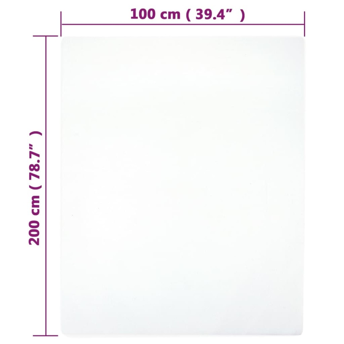 vidaXL Σεντόνια με Λάστιχο 2 τεμ. Λευκά 100x200 εκ. Βαμβακερό Ζέρσεϊ