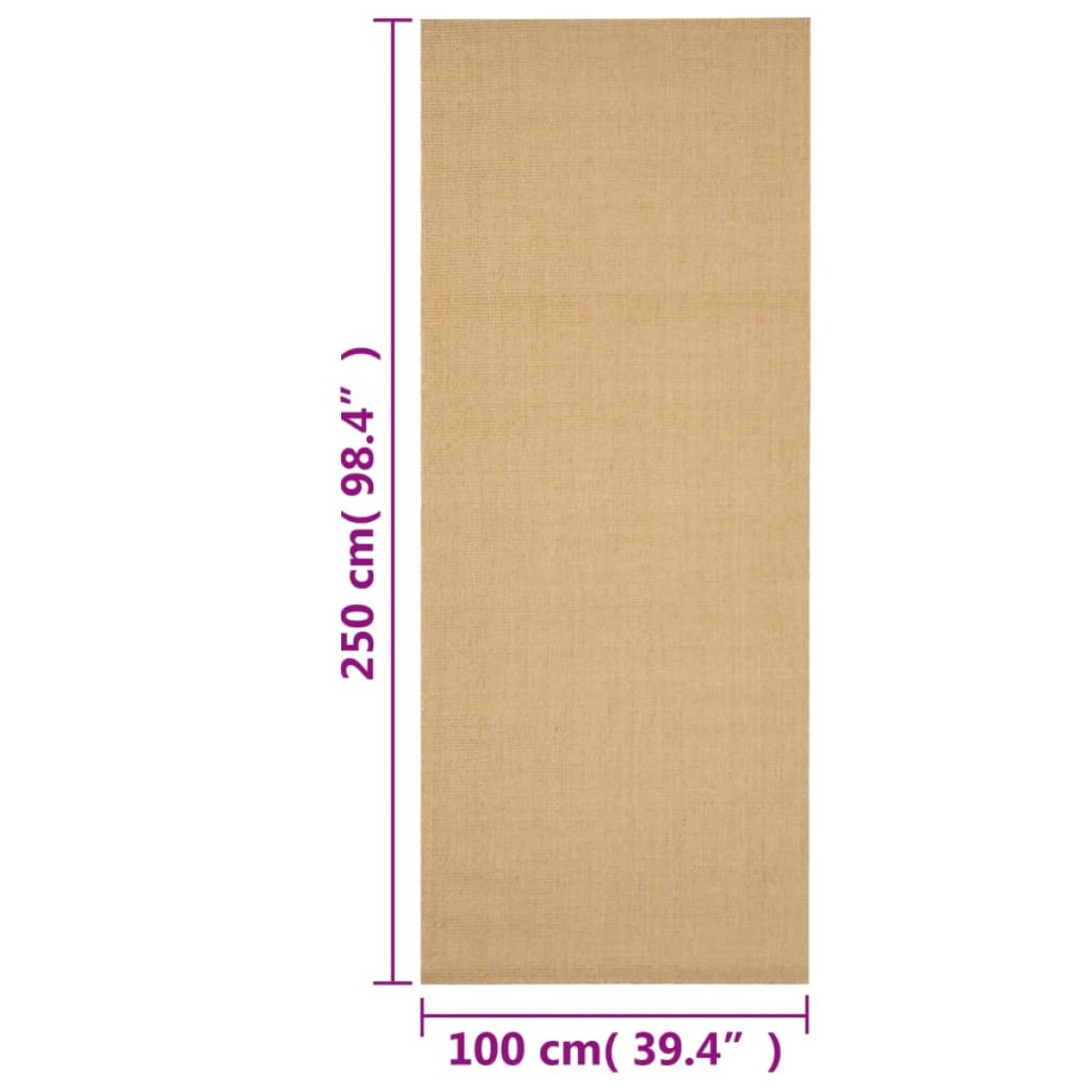 vidaXL Χαλί 100 x 250 εκ. από Φυσικό Σιζάλ