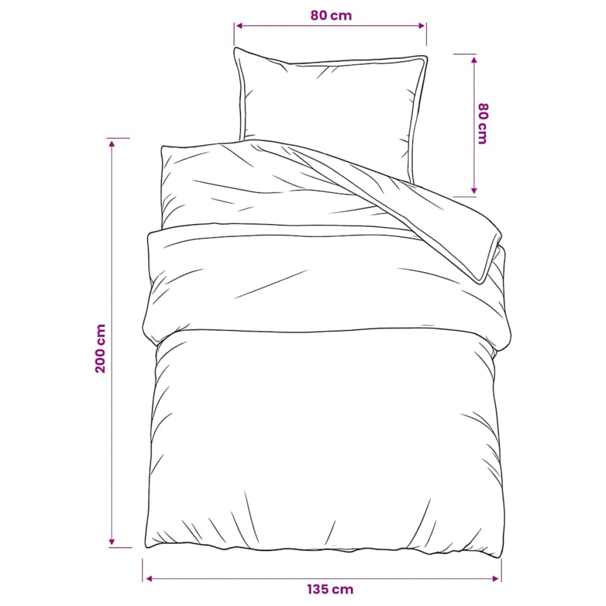 vidaXL Σετ Παπλωματοθήκη Λευκό και Καφέ 135x200 cm Βαμβακερό
