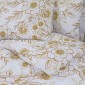 vidaXL Σετ Παπλωματοθήκη Λευκό και Καφέ 225x220 cm Βαμβακερό