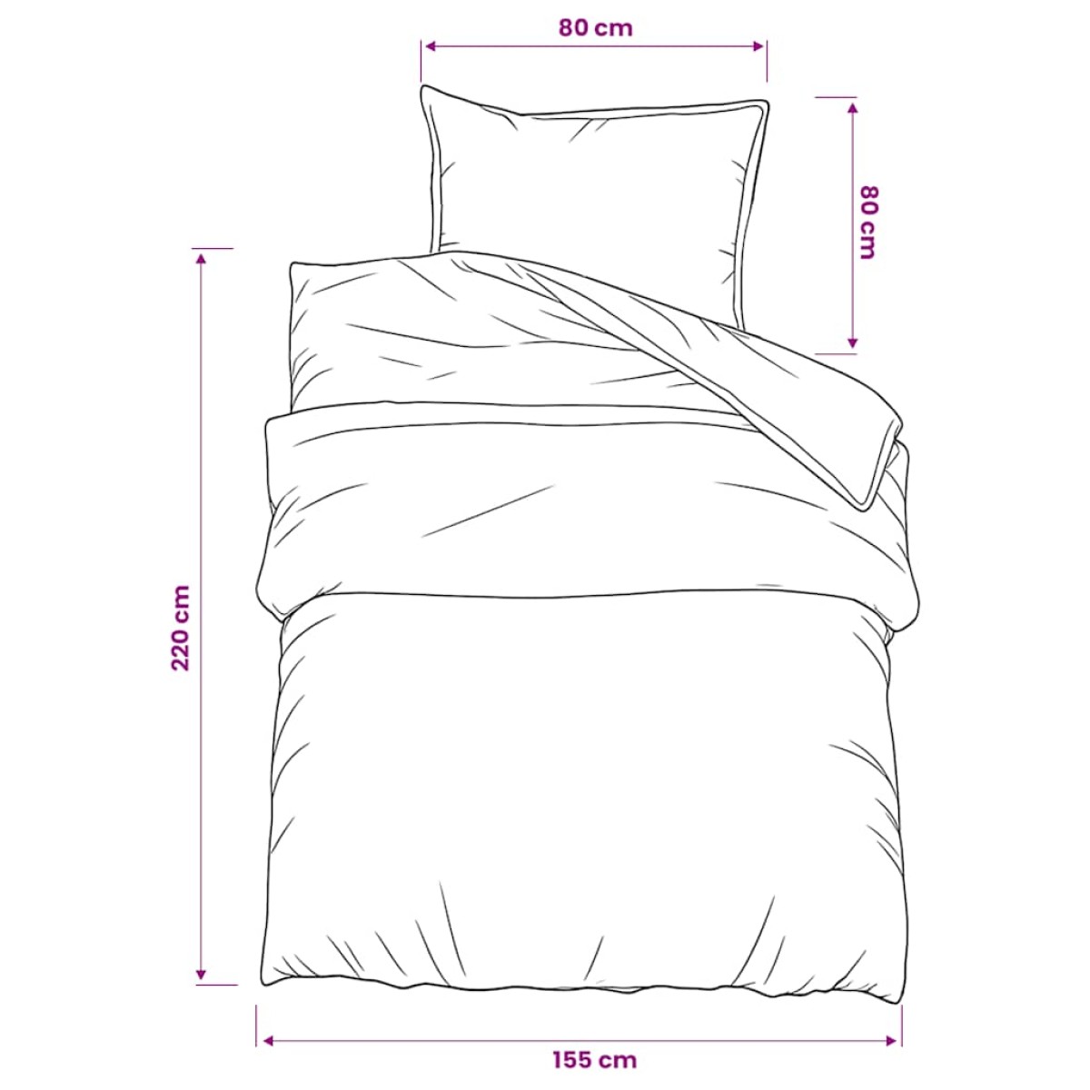 vidaXL Σετ Παπλωματοθήκη Σκούρο Γκρι 155x220 cm Βαμβακερό