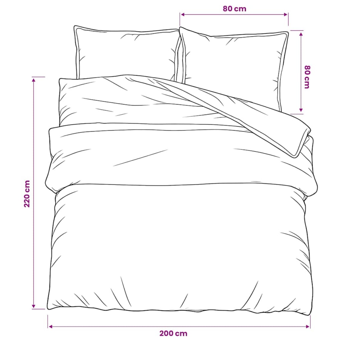 vidaXL Σετ Παπλωματοθήκης Σκούρο Γκρι 200x220 εκ. Βαμβακερό