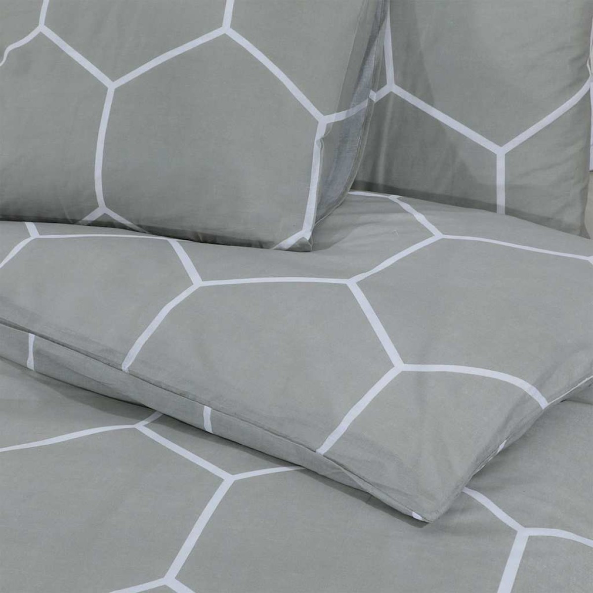 Σετ Παπλωματοθήκη vidaXL Γκρι 135x200 cm Βαμβακερό