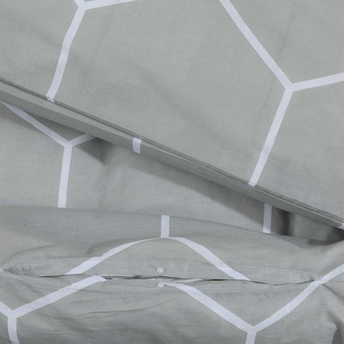 Σετ Παπλωματοθήκη vidaXL Γκρι 155x220 cm Βαμβακερό