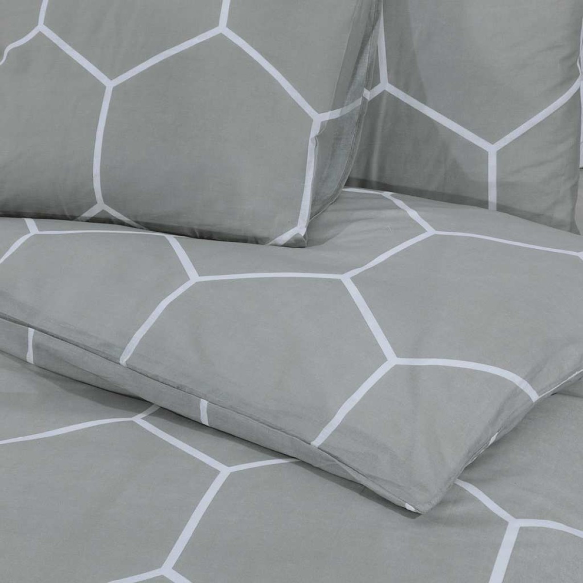 Σετ Παπλωματοθήκη vidaXL Γκρι 155x220 cm Βαμβακερό
