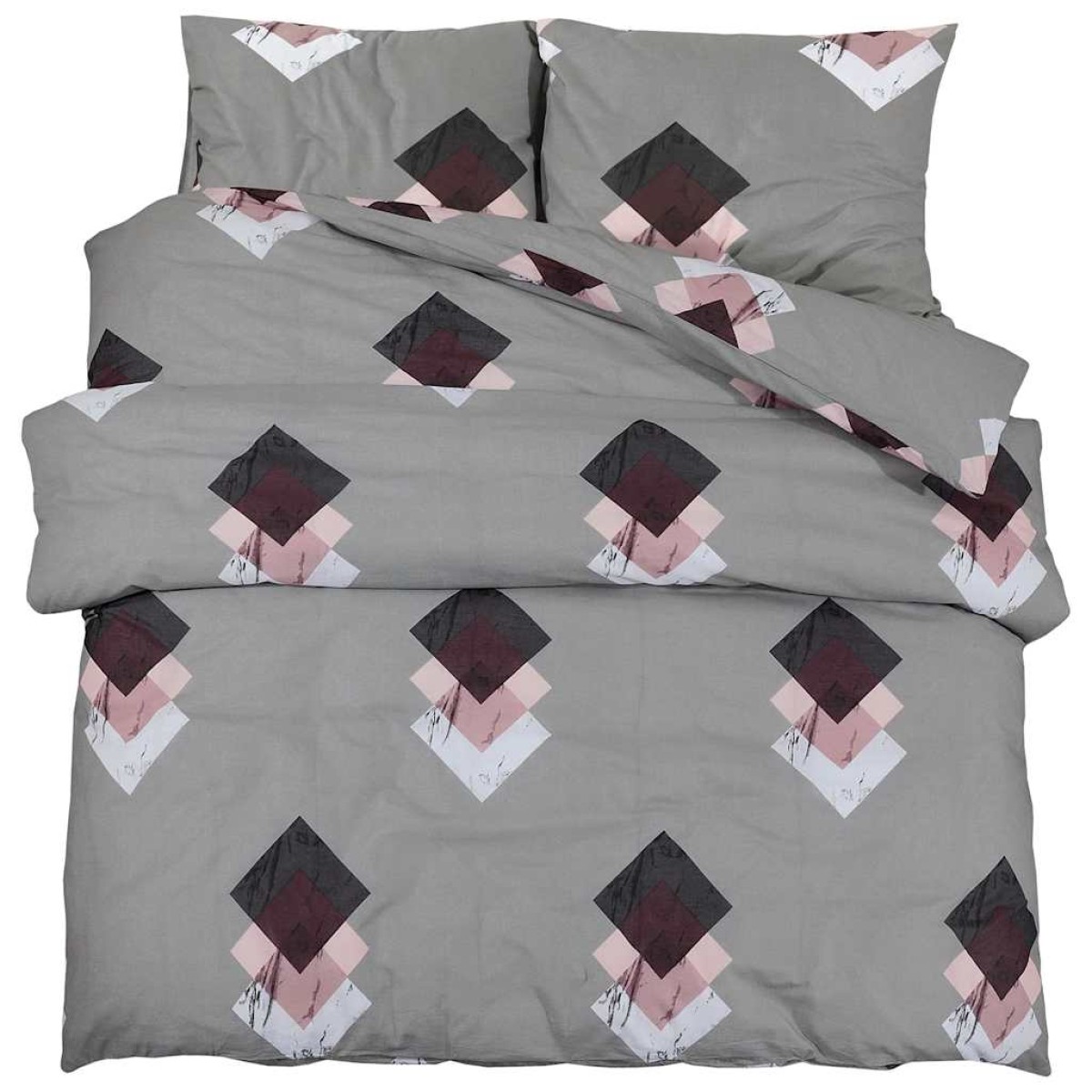 Σετ Παπλωματοθήκη vidaXL Γκρι 155x220 cm Βαμβακερό