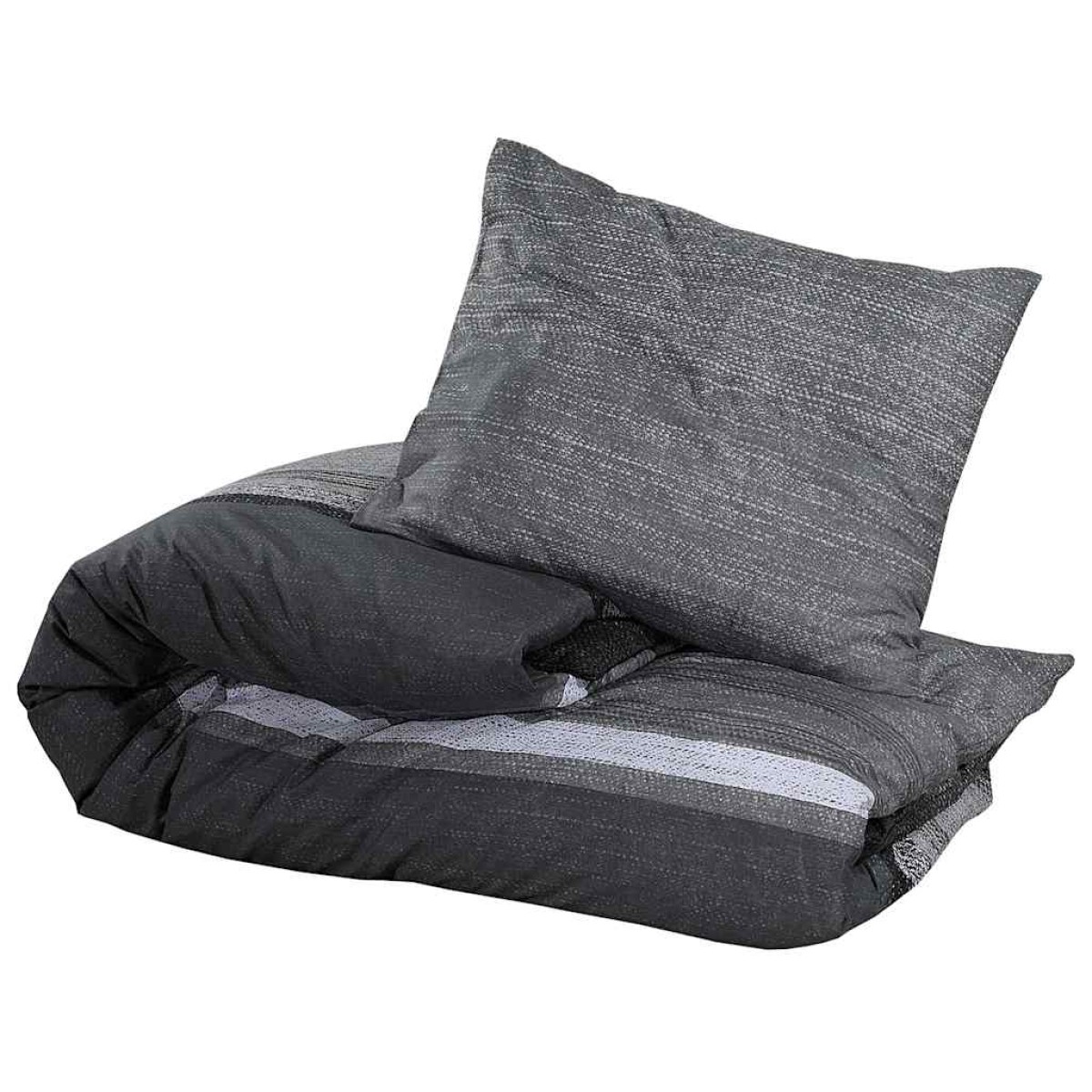 vidaXL Σετ Παπλωματοθήκης Σκούρο Γκρι 240x220 εκ. Βαμβακερό