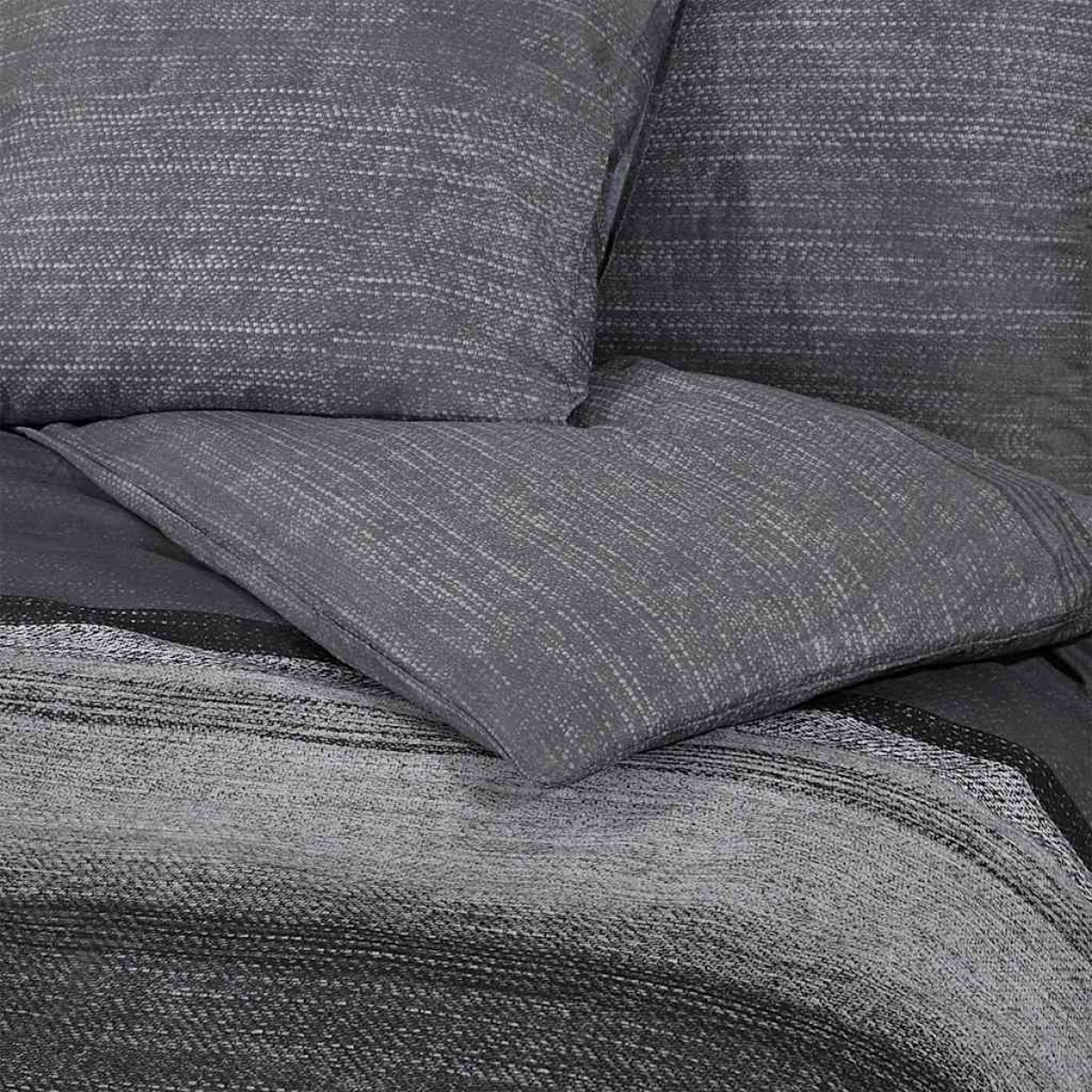 vidaXL Σετ Παπλωματοθήκης Σκούρο Γκρι 240x220 εκ. Βαμβακερό