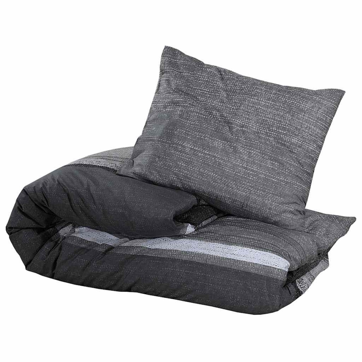 vidaXL Σετ Παπλωματοθήκη Σκούρο Γκρι 135x200 cm Βαμβακερό