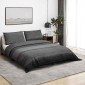 vidaXL Σετ Παπλωματοθήκη Σκούρο Γκρι 135x200 cm Βαμβακερό
