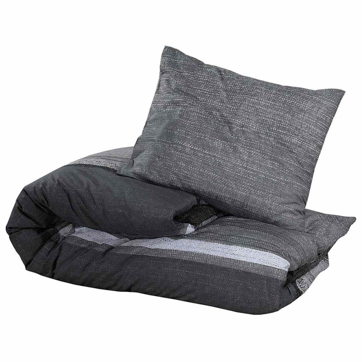 vidaXL Σετ Παπλωματοθήκης Σκούρο Γκρι 200x220 εκ. Βαμβακερό