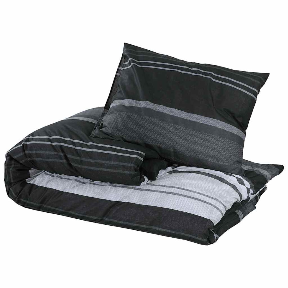vidaXL Σετ Παπλωματοθήκη Μαύρο και Λευκό 135x200 cm Βαμβακερό